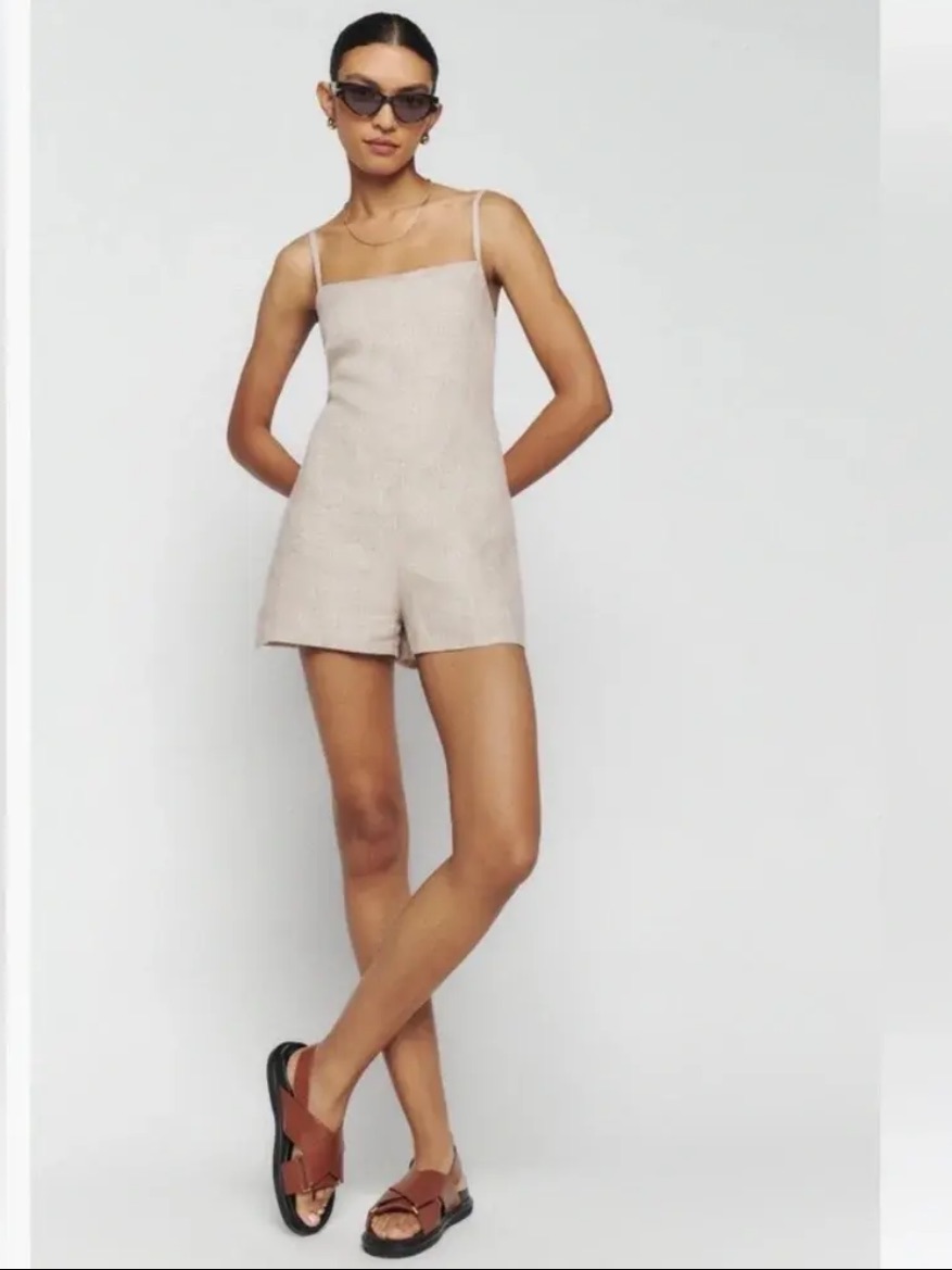 Reformation Harper Jumpsuit - Oatmeal